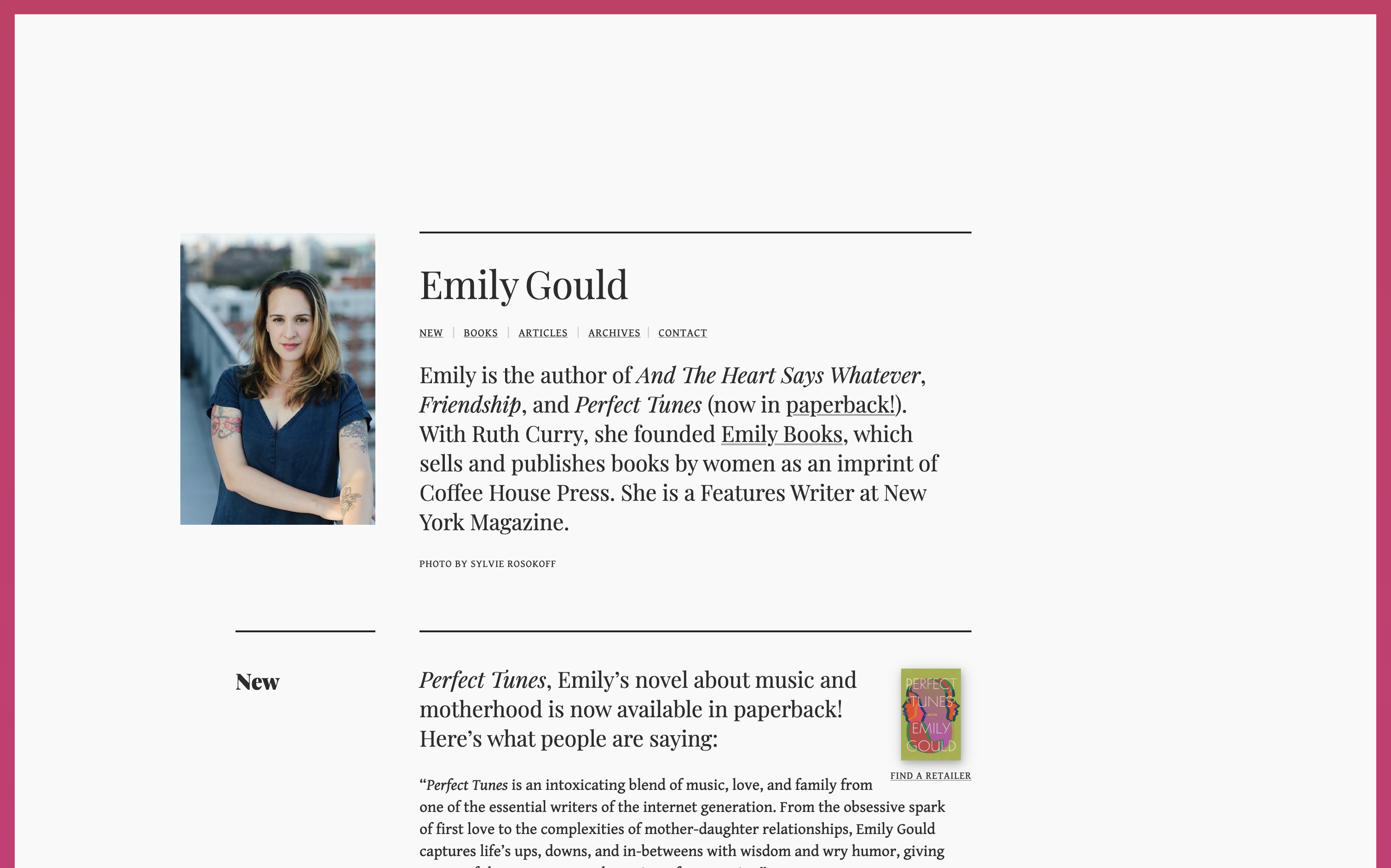 EmilyGould.com responsive website design and programming